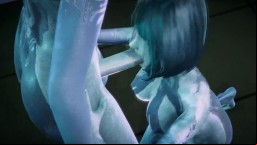 Halo Cortana Selfcest Blowjob and Sex